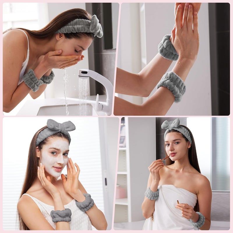 Ztomine Store Headbands for Women - Spa Headband and Wristband Set - Headband for Washing Face,Facial Mask,Makeup and Skin Care,Gifts for Women and Teen Girl Gifts Trendy Stuff - Image 3